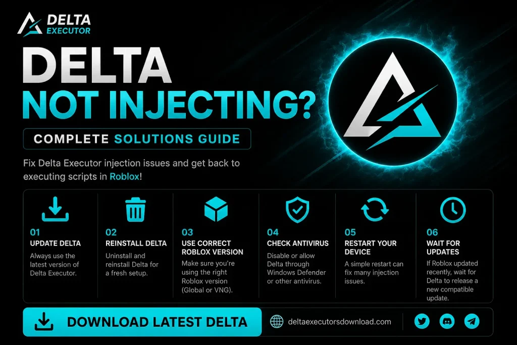 How to Fix Delta Executor Not Injecting: Causes, Safety Risks & Safe Fixes- May 2026 1 How to Fix Delta Executor Not Injecting
