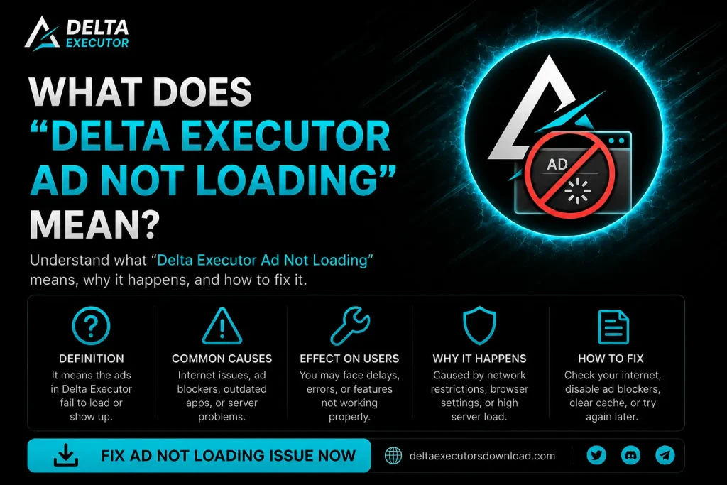 Delta Executor Ad Not Loading? Causes, Risks & Safe Fixes 1 Delta Executor Ad Not Loading